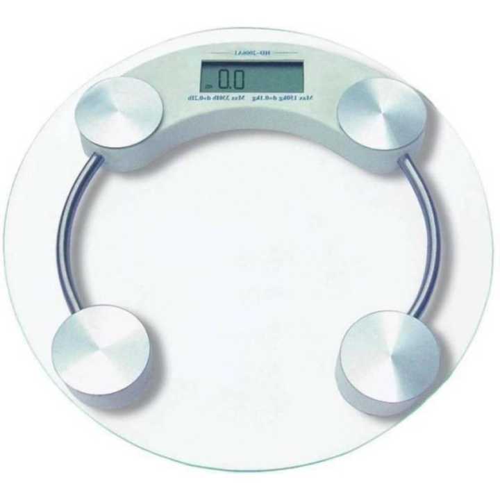 Personal Health Human Body Digital Weight Machine 8Mm Round Transparent Glass Weighing Scale - Weighing Machine |