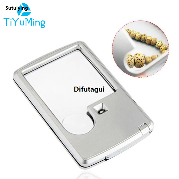 Difutagui Sutuiying 3X 6X Magnifying Glass Jewelry Loupe With LED Light Magnifier 2025 New Fashion Mini Pocket Magnifying Lens For Kids Jewelers Seniors Reading
