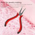 OUMERY 1 Pack 45 Steel Jewelry Bead Crimper Tools Crimping Press Plier for Jewelry Making Red. 