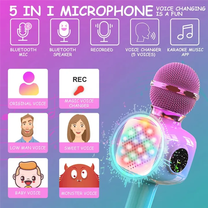 Portable%20Singing%20Machine%20Wireless%20Bluetooth%20Karaoke%20Microphone%20Handheld%20Projector%20for%20Home%20KTV%20Party%20Kid%20Gift%20-%20Image%202