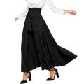 NEW Ankle solid color line tie elegant skirt women's long skirt with high waist A cut pleated length, suitable for spring women. 