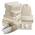 8Pcs Travel Storage Bag Set Storage Box Portable Luggage Storage Bag Clothes Shoe Box Storage Bag(Beige). 
