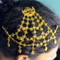 Gold Plated Panchadhatu Traditional Newari Chandrama Nyapu-Sikha For Women. 