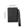 Thin Card Bag Simple Solid Color with Waist Lanyard Mini Wallet PU Card Holder Zipper Coin Purse Travel. 