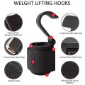 New Weight Lifting Hook Grips with Wrist Wraps Hand-Bar Wrist Strap Gym Fitness Hook Weight Strap Pull-Ups,Red. 