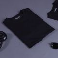 Black Basic T-shirt - Chinese Terry. 