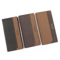 Leisure Men's Long Wallet Portable Multi-position Color Contrast Three Fold Wallet Multifunction Soft Men Coin Pocket Card Holder. 