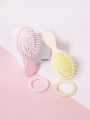 DISICHEN 2PCS/set portable hair brush set, mini oval dry and wet air cushion hair brush, telephone line hair with plastic hair rings Profesional. 