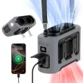 Socool 14500mAh Portable Waist Fan Dual Airflow Outlet Turbo Motors with Four Clips Emergency Flashlight Power Bank for Outdoor. 