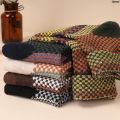 QianxiFifty percent discount Portable Winter Snow Boots Men's Fashion Colorful Style Thickened Men's 5 New Specials Pair Cotton Socks Warm Men's Retro Socks and Autumn Warmth. 