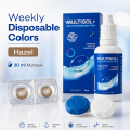 Weekly Color Contact Lens with 30 ml Mutisol+ Solution & Lens Case. 