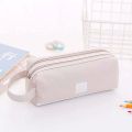 Portable Cute School Stationery Storage bag High Capacity Candy color Double layer Pencil Case Pen Case Pen Bag. 