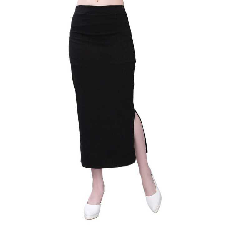 Traditional Full Elastic Saree Shapewear Petticoat Color Black