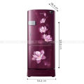 Samsung  Rr20M2Z4Zr7 192Ltr Single Door Refrigerator - Magnolia Red. 