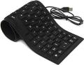 Foldable Flexible USB Wired Silicone Water-resistant Washable Keyboard. 
