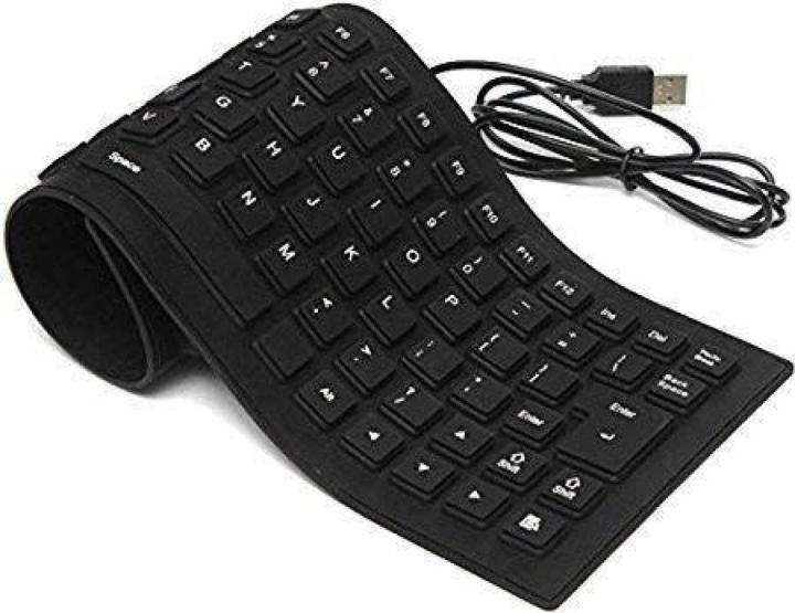 Foldable Flexible USB Wired Silicone Water-resistant Washable Keyboard