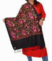 Sunshine Black Full Jaal Kashmiri Work Pashmina Shawl For Women. 