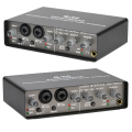 Professional 24Bit 192KHz Audio Interface 2 Input Sound Card for Electric Loopback External Studio PC Recording Easy Install. 