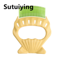 Sutuiying Pet Cat Comb Massage Brush Shell Shaped Handle Pet Grooming Massage Tool To Remove Loose Hairs For Cats Cleaning Accessories. 