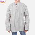 Binay Embroidery Nepali Kurta Off White Strip Shirt For Men - Fashion | Kurtha Shirts For Men | Men's Wear |. 