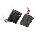 5 pieces spring loaded plastic 3 x 1.5V AA battery holder box black. 
