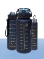 Motivational Water Bottle with Time Marking | 3-Piece Cool Water Bottles with Fitness and Outdoor. 