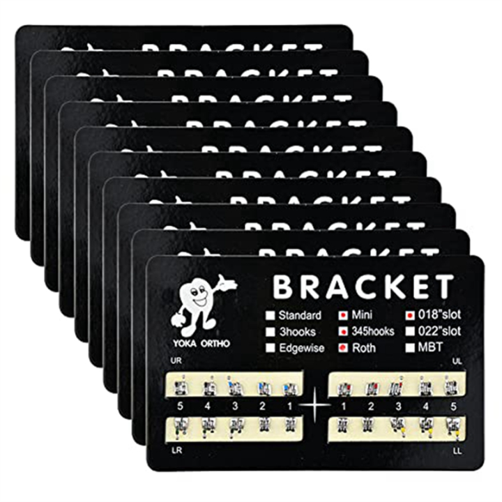 10Pack Model Metal Brackets Braces 018 Slot 345 Hooks Tooth Gem Kit Tooth Braces