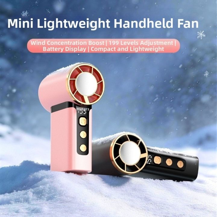 Cooler Supplies Mini Electric Handheld Fan Handheld 199 Gears Turbo Fan Charging Icw Compress Personal Cooling Fan Outdoor Activities