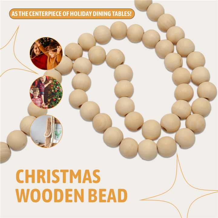NAMUNY%209%20Foot%20Natural%20Wood%20Bead%20Christmas%20Garland%20Wooden%20Christmas%20Tree%20Garland%20Perfect%20for%20Rustic%20Natural%20Country%20Farmhouse%20-%20Image%204
