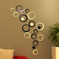 5PCS/Set DIY Wall Art TV Background 3D Circles Wall Stickers Mural Round Decals. 