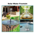 Solar Fountain Black Solar Fountain Water Fountain Solar Water Fountain with 6 Nozzles and Fixer, 6.3inch Solar Fountain Pump for Bird Bath. 