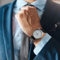 Men's Large Dial Original Quartz Watches Minimalism Stainless Steel Formal Automatic Watch Business Accessory. 