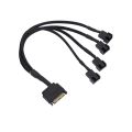 Cooling Fan Adapter Cable, 15 Pin SATA to 4 x 3 Pin / 4 Pin 12V PC Case Fan Power Adapter Cable to 15 Pin SATA. 