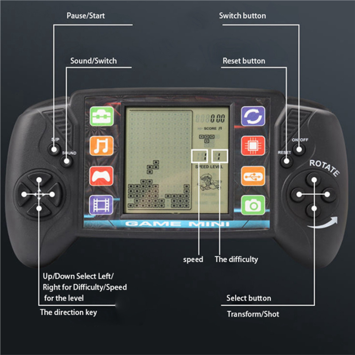 2X%20Pocket%20Handheld%20Video%20Game%20Console%203.5in%20LCD%20Portable%20Brick%20Game%20Player%20with%20Built-in%2023+26%20Games%20(Black)%20-%20Image%206