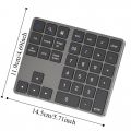 Financial 2.4G and Bluetooth Wireless Keyboard Rechargeable 35 Keys Mini Digital Keypad Portable Slim Design Wireless Numeric Keypad Laptop Notebook. 