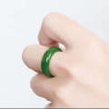 God of Gamblers Style Spinach Green Unisex Playing Mahjong Hetian Jade Ring. 