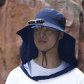 Casual With Net Mesh Mosquito Head Net Hat Foldable Breathable Wide Brim Sun Cap UV Protection High Wind Power Solar Fan Hat Fishing. 