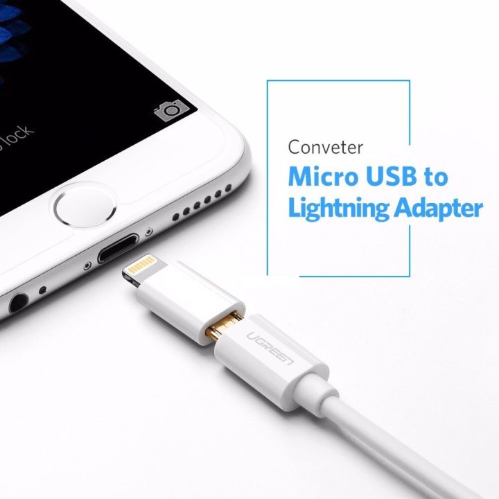 2Pcs Micro USB Female to Lightning Male Converter Adapter Random