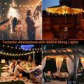 FORIDE G40 Solar Powered Led Lights 18Ft Outdoor Patio Globe String Lights Bistro Yard Decoration 1.5W 10 Bulbs. 