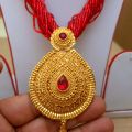 Gold Plated Pendant Design Pote Necklace - Traditional Nepali Bridal Jewelry for Married Women. 