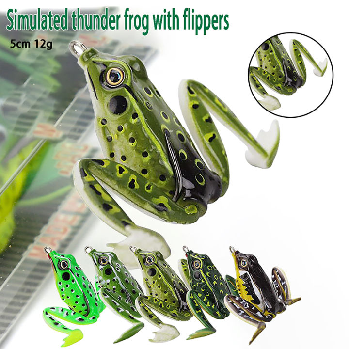 5cm 12g Thunderfrog Road Runner Fishing Lure Frog False Bait Fishing Tackle Fishing Tackle for Blackfish 5 Colours Cologo