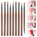 Pointed nail brush acrylic pen painting eyeliner brush nail gel pieces 9 pack UVDIY nail art drawing design nail display painting tools. 
