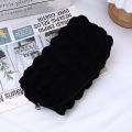 Korean INS Lovely Cute Grid Fabric Makeup Bags Creative Design Crumpled Bubble Puff Towel Cosmetic Bag. 