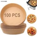 DISICHEN 2025 100pcs Air Fryer Paper Liner Non-stick Air Fryer Parchment Paper Liners Baking Paper Filters for Kitchen Airfryer Micro-waveHats Caps. 