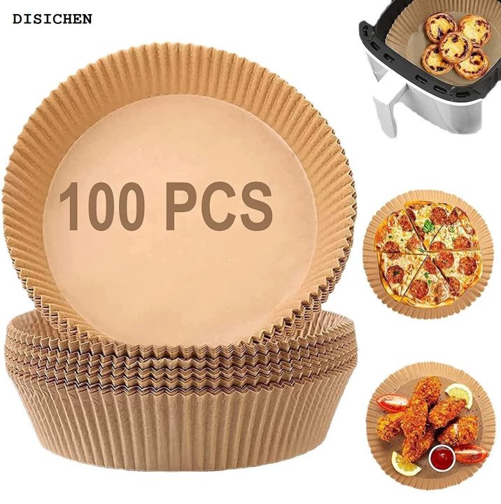 DISICHEN%202025%20100pcs%20Air%20Fryer%20Paper%20Liner%20Non-stick%20Air%20Fryer%20Parchment%20Paper%20Liners%20Baking%20Paper%20Filters%20for%20Kitchen%20Airfryer%20Micro-waveHats%20Caps%20-%20Image%202