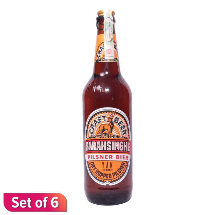 Barahsinghe Pilsner Beer, 650ml, 6 Piece