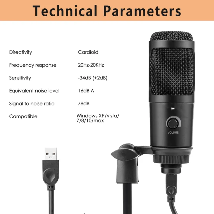 USB%20Microphone%20Plug%20and%20Play%20LED%20Indicator%20Volume%20Adjustment%20Professional%20Studio%20Microphone%20for%20PC%20Laptop%20-%20Image%202