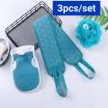 3 in 1 Double-Sided Bath Shower Scrubber Set. 