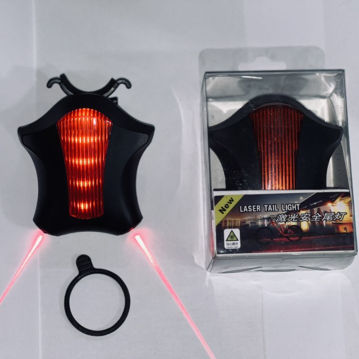 "Nighttime Safety: Laser Bicycle Rear Tail Flashing Light - High Visibility Warning Lamp"