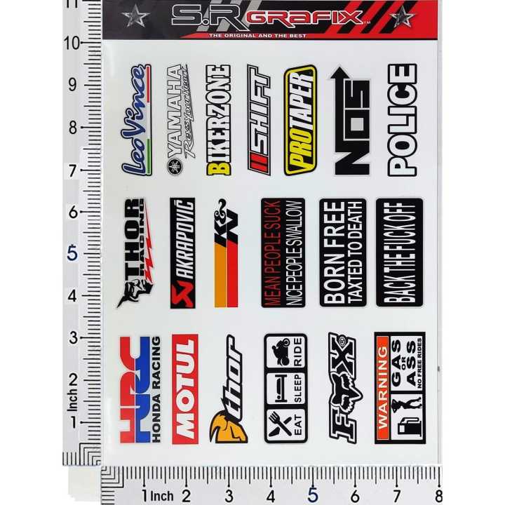 NOS And Mix (8 x 11 Inch) Good Quality, Imported Decal Stickers For Motorbike, Scooter, Car, laptop